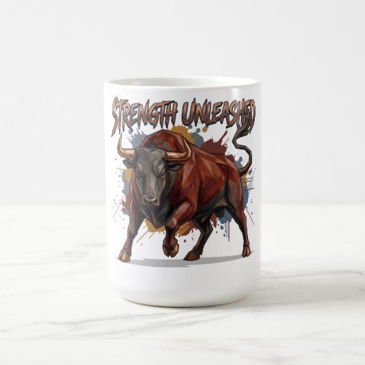 Mug Conception Graphique Taureau de Charge Force Décha (Centre)