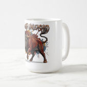 Mug Conception Graphique Taureau de Charge Force Décha (Devant droit)