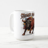 Mug Conception Graphique Taureau de Charge Force Décha (Devant gauche)