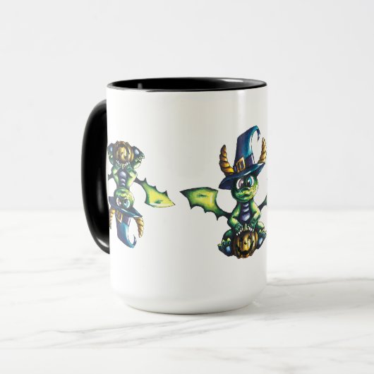 Mug Conception magique du dragon d'Halloween (Devant gauche)