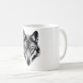 Mug Conception majestueuse de tête de loup Manqué (Devant droit)