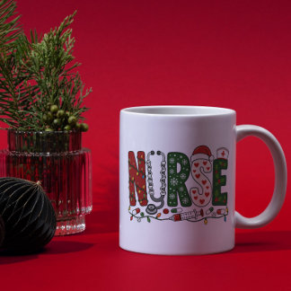 Mug Conception médicale festive de Noël d'infirmière v
