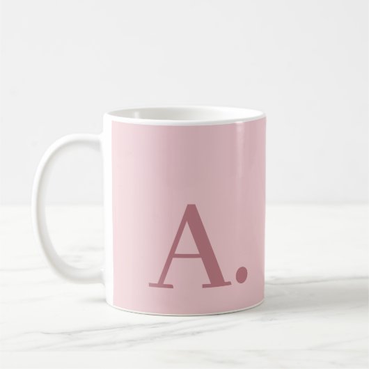 Mug Conception minimale avec grand Rose Monogramme mod (Gauche)