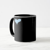 Mug Conception minimale bleue de « Je t'aime plus »  (Devant gauche)
