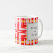 Mug Conception moderne de croix géométrique rouge et r (Devant droit)