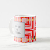 Mug Conception moderne de croix géométrique rouge et r (Devant gauche)