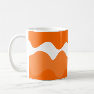 Mug Conception motif des vagues horizontales orange et