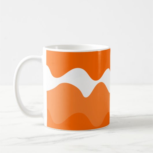 Mug Conception motif des vagues horizontales orange et (Gauche)