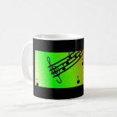 Mug Conception musicale noire et verte (Devant gauche)