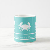 Mug Conception nautique avec Crabe Blanc sur Bleu Sarc (Centre)