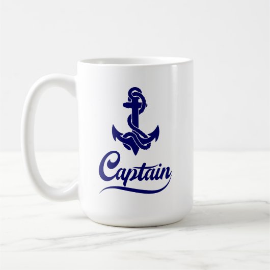 Mug Conception nautique d'ancre de voilier capitaine (Gauche)