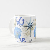 Mug Conception nautique d'aquarelle avec la poussière (Devant gauche)