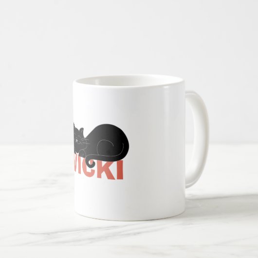 Mug Conception nommée avec l'élément de chat (Devant droit)