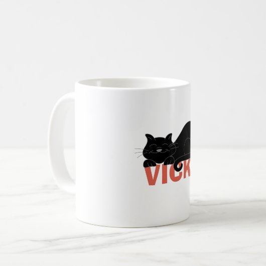 Mug Conception nommée avec l'élément de chat (Devant gauche)