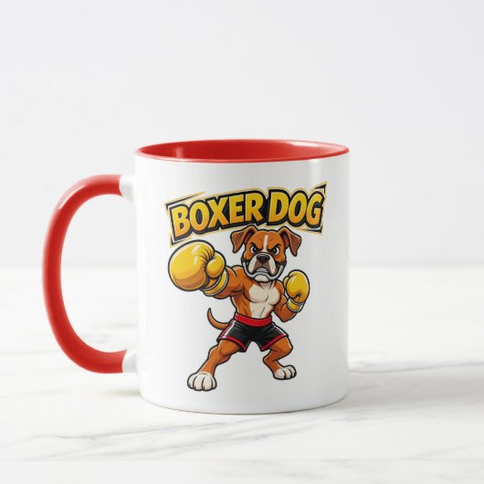 Mug Conception Originale Drôle de Boxe Boxeur Chien (Gauche)