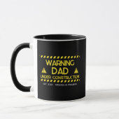 Mug Conception Papa en Construction Avertissement (Gauche)