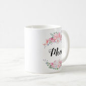 Mug Conception personnalisée avec la frontière florale (Devant droit)