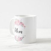 Mug Conception personnalisée avec la frontière florale (Devant gauche)