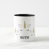 Mug Conception personnalisée de licorne avec paillette (Centre)