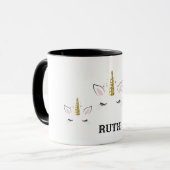 Mug Conception personnalisée de licorne avec paillette (Devant gauche)