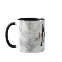 Conception réaliste en marbre blanc avec monogramm