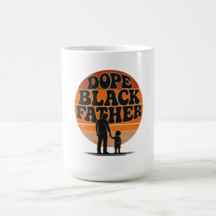 Mug Conception Rétro de Père et Fils Noirs Fiers au C