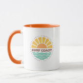 Mug Conception Rétro de Plage au Coucher du Soleil sur (Gauche)