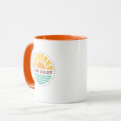 Mug Conception Rétro de Plage au Coucher du Soleil sur (Devant gauche)