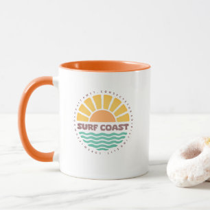 Mug Conception Rétro de Plage au Coucher du Soleil sur
