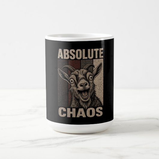 Mug Conception rétro drôle de chèvre hurlante de chaos (Centre)