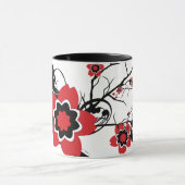 Mug Conception rouge de Sakura de fleurs de cerisier (Centre)