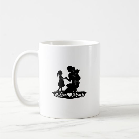 Mug Conception silhouette de la fête des mères Love Yo (Gauche)