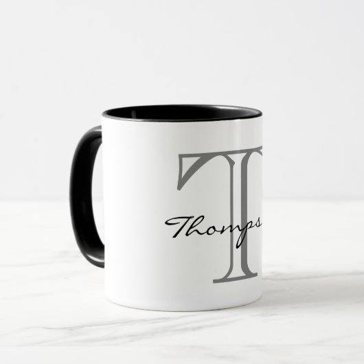 Mug Conception simple de monogramme (Devant gauche)
