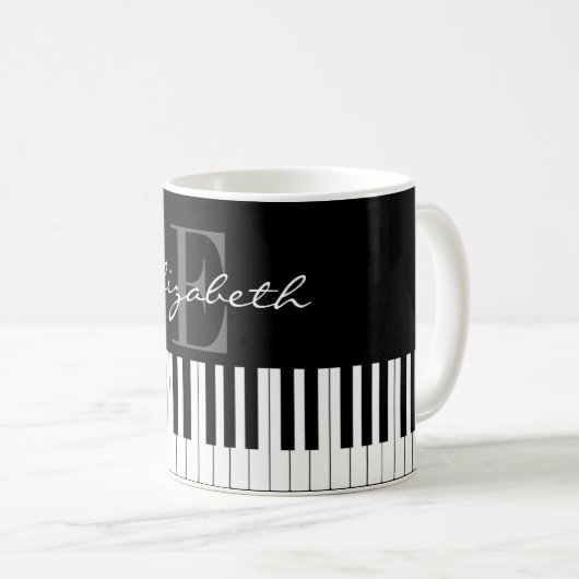 Mug Conception simple de monogramme de piano (Devant droit)