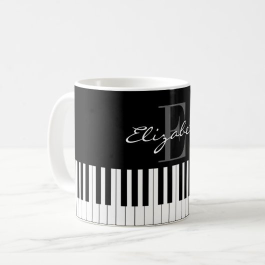 Mug Conception simple de monogramme de piano (Devant gauche)