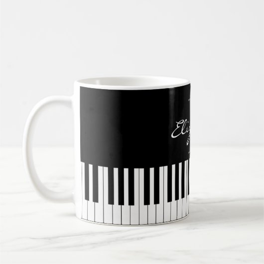 Mug Conception simple de monogramme de piano (Gauche)