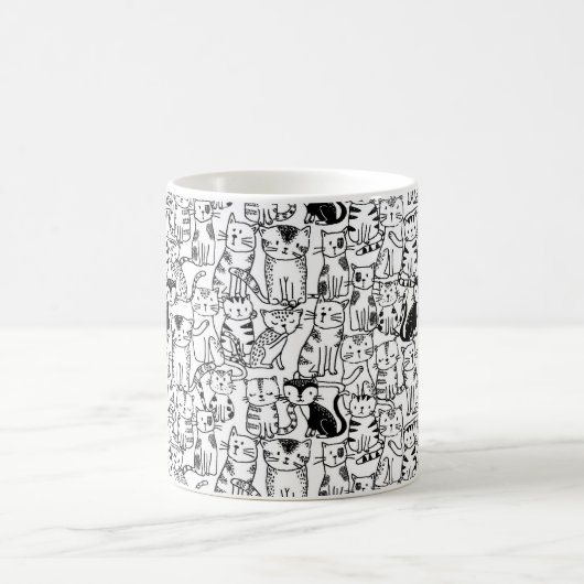 Mug Conception tirée par la main mignonne de chat en (Centre)