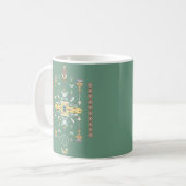Mug Conception tribale jaune et verte (Devant gauche)