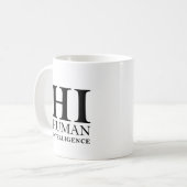 Mug Conception typographique de l'humain contre l'IA (Devant gauche)