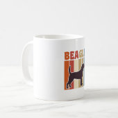 Mug Conception vectorielle à rayures rétro de chien Be (Devant gauche)