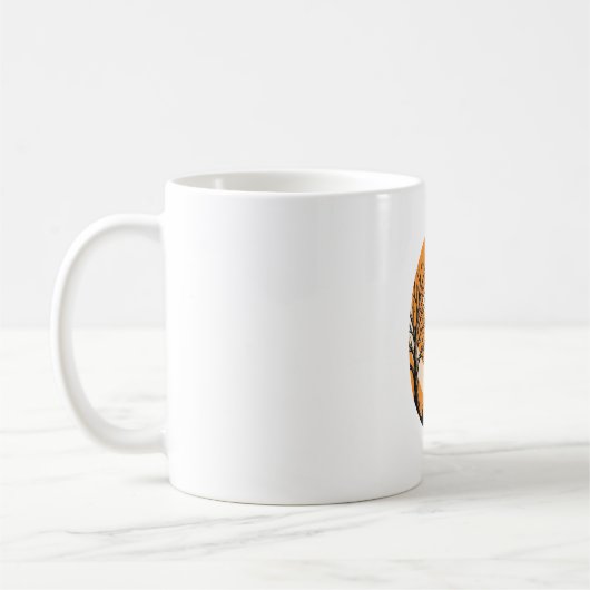 Mug Conception Vectorielle Cimetière Lune Sorcière Hal (Gauche)