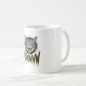 Mug Conception vectorielle de chat en colère gravée vi (Devant droit)