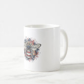 Mug Conception vectorielle de gravure vintage d'abeill (Devant droit)