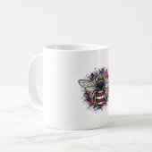Mug Conception vectorielle de gravure vintage d'abeill (Devant gauche)