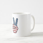 Mug Conception vectorielle de main de signe de paix pa (Devant droit)
