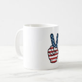 Mug Conception vectorielle de main de signe de paix pa (Devant gauche)