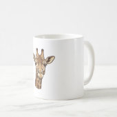Mug Conception vectorielle de tête de girafe gravée vi (Devant droit)