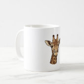 Mug Conception vectorielle de tête de girafe gravée vi (Devant gauche)