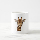 Mug Conception vectorielle de tête de girafe gravée vi (Centre)