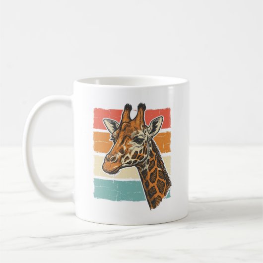 Mug Conception vectorielle de tête de girafe rétro vin (Gauche)